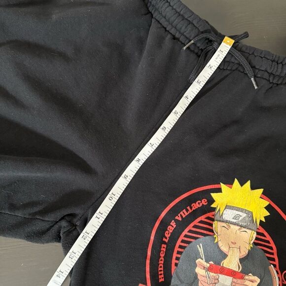 Naruto Shippuden Ichiraku Ramen Shop Fleece Sweat Shorts Mens Size L Black Anime - Picture 7 of 8